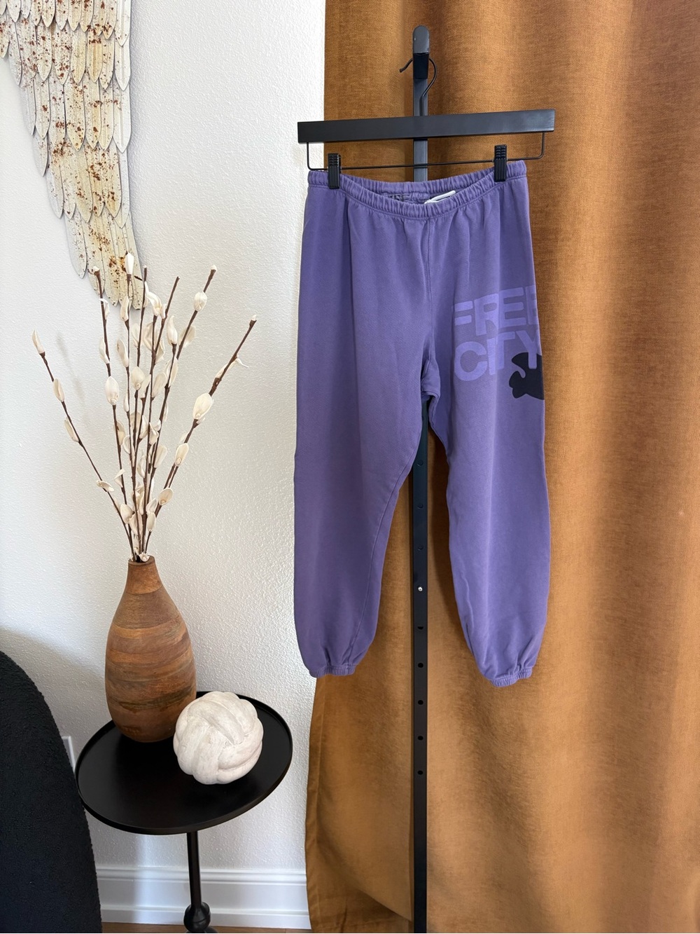 freecity Purple Sweat Joggers with Side Logo